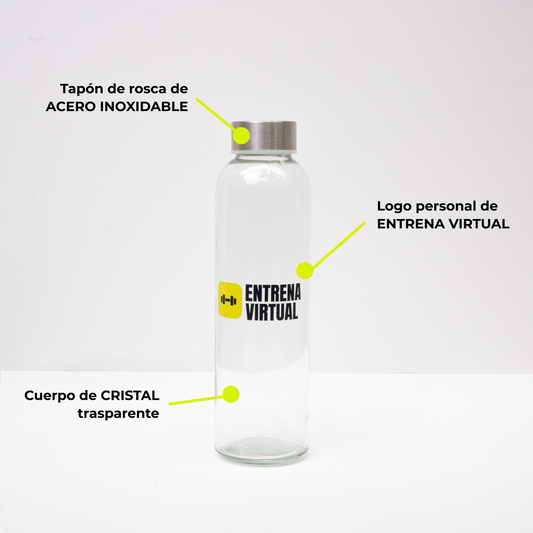 Botella de cristal de Entrena Virtual